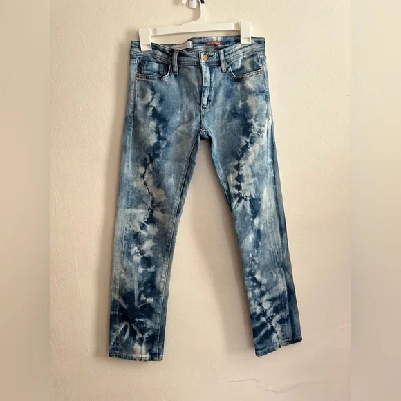 Anthropologie Blue Tie-Dye Boyfriend Jeans -02 - Picture 2 of 6